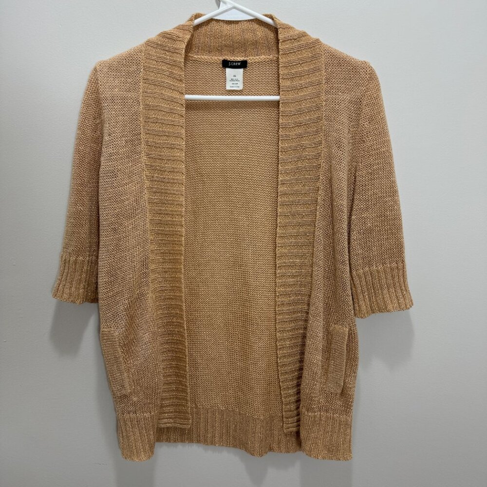 J Crew Beige Hemp Cardigan Sweater Size XS
